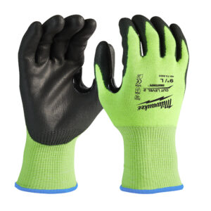 Guantes anticorte de poliuretano de alta visibilidad Nivel B - L/9