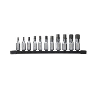 Juego de 11 vasos destornilladores de ⅜″ tipo hex.