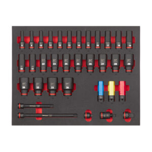 3/3 espuma de 34 piezas con vasos de impacto largos ½″