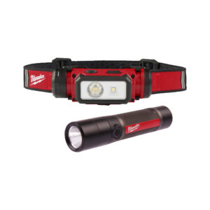 Juego de linterna táctica + linterna frontal REDLITHIUM™ USB TRUEVIEW™
