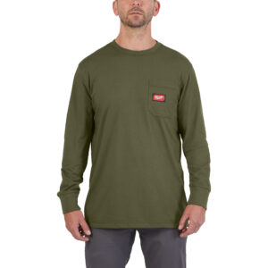 Camiseta de trabajo de manga larga verde, L