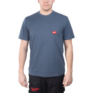Camiseta de trabajo de manga corta azul