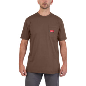 Camiseta de trabajo de manga corta marrón