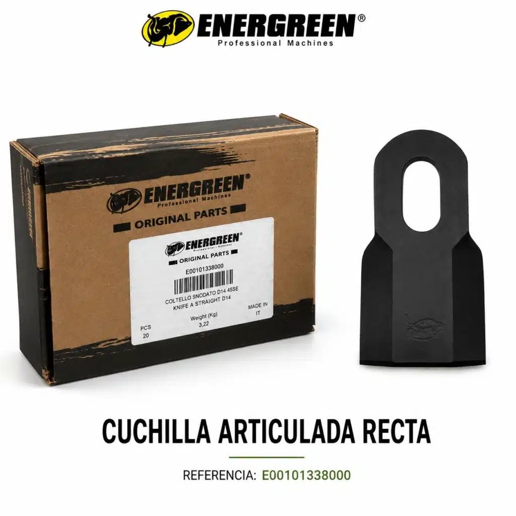 Cuchilla articulada recta original Energreen referencia E00101338000 para cabezal desbrozador