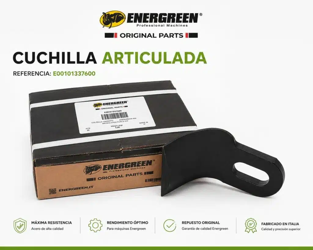 Cuchilla articulada original Energreen referencia E00101337600 para cabezal desbrozador